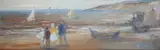 Figures on the shoreOil on boardSigned19 by Ronald Ossory Dunlop, Oil on board, sold Jul 2021