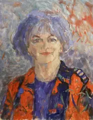 Portrait of a lady by Barbara Doyle, 1993, oil on panel, sold Jul 2021