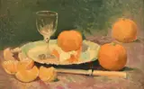 A still life study of oranges by J. Wright, oil on panel, offered Nov 2022