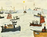 Newlyn Harbour 2018 by Alan Furneaux, oil on board, sold Nov 2022