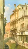 Italian, a view of a bridge over a Venetian Canal by Alberto Prosdocimi, watercolour, sold Nov 2022