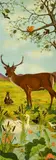 A stag and other wildlife gathered in an open landscape by Anne Dunbar Graham, oil on wood, offered Nov 2022