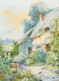 In granny's garden by Theresa S. Stannard, watercolour, offered Nov 2022