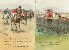 British, Hunting scenes by Finch Mason, watercolour, sold Nov 2022