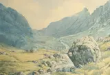 Coire Lagan, Isle of Skye by Jim Ingham Riley, watercolour, offered Nov 2022