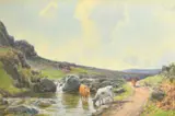 The pool Bridestowe, Dartmoor,' watercolour by John White, 1902, watercolour, offered Nov 2022