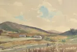 Near Nethy Bridge, Inverness by Juliet Pannett, 1974, watercolour, offered Nov 2022