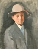 A half-length portrait of a boy by Arthur Royce Bradbury, oil on canvas, sold Oct 2022