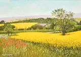 British, a view of poppies in a field and another of a country gate by Ken Taylor, gouache, sold Oct 2022