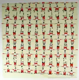 Coloured print - a series of Welsh folk dancers in by Rhys Bevan Jones limited edition, 2009, print, sold Jul 2018