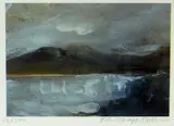 Coloured print - lake and mountains by John Knapp-Fisher limited edition, print, sold Jul 2018