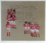 Coloured print - depicting 2012 Six Nations Welsh Squad by Diana Williams limited edition, print, sold Jul 2018