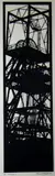 Monochrome linocut print - depicting winding gear by David Carpanini limited edition, linocut, sold Jul 2018