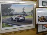 Fangio by Alan Fearnley framed limited edition, 1990, print, sold Jul 2018