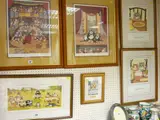 The Garden Party' and three framed open run prints titled 'The Cat Cafe' and 'Gourmet Cats by Linda Jane Smith limited edition, print, sold Apr 2018