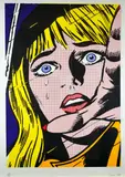 Print - manner of Roy Lichtenstein with magnified comic art and by Chris Lloyd limited edition, print, sold Mar 2018