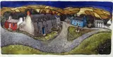 Coloured print - rows of colourful Pembrokeshire houses and by Chris Neale limited edition, print, sold Mar 2018