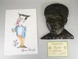 Print - caricature of a standing Dylan by Gerald Scarfe hand-coloured limited edition, print, offered Mar 2018