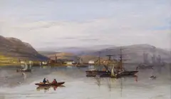 South Wales, title to mount 'Port Tennant' and inscribed verso with signature and dated 1865, 30 x 49cms by William Pitt, 1865, oil on canvas, sold Mar 2018
