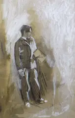 Untitled by William Rothenstein, pencil and chalk, sold Mar 2018