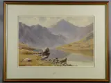 Llyn Llydaw by Warren Williams Arca coloured limited edition, print, sold Jan 2018