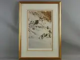 Print - a robin on bramble branches in snow by Steven Townsend colour limited edition, print, sold Jan 2018
