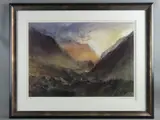 Print - Llanberis Pass by William Selwyn coloured limited edition, print, sold Jan 2018