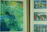 Print - two figures by a bridge by Andrew Southall coloured limited edition, 2005, print, offered Dec 2017
