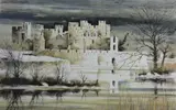 Print - Caerphilly Castle by Falcon D Hildred coloured limited edition, 1987, print, offered Dec 2017