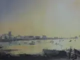 Print - of Beaumaris and the pier etc from by William Selwyn coloured limited edition, print, sold Dec 2017