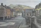 Print - street scene by Jane Carpanini coloured limited edition, print, offered Dec 2017