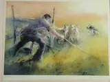 Print - shepherd with his sheep and sheepdog by William Selwyn limited edition, print, sold Nov 2017