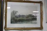 Haymaking Windsor, watercolour, signed and dated 1925 lower right, approximately 36.5cm by H C Fox, 1925, watercolour, sold Jan 2017