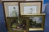 to include Oliver Clare still life print, Constable the 'Hay Wain' print, 'La Curieuse' and 'Le Nid Aux Secrets' prints (4) by Pictures And Prints, print, sold Jan 2017