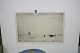 Farewell to the fleet, etching, signed lower left, approximately 21cm x by Joseph Gray, etching, sold Jan 2017