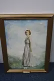 full length female portrait, watercolour, signed lower right with 'Yvonne' plaque to by Janet Jevons, watercolour, sold Jan 2017