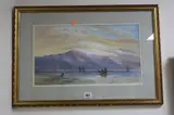 seascape with fisherman in boats, watercolour, signed lower right, approximately by Michael Crawley, watercolour, sold Jan 2017