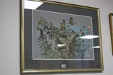 birds amongst thistles, watercolour and pastel, signed lower right, by Spencer Roberts, watercolour and pastel, sold Jan 2017