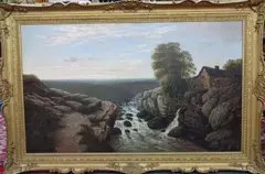 (1813-1876), mill landscape with figure by mill, signed Niemann lower left, oil by Edmund John Niemann, oil on canvas, sold Dec 2016