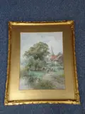 Bury Church Sussex, watercolour, signed lower left, titled lower by Henry J. Kinnaird, watercolour, sold Dec 2016
