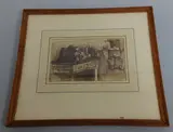 watercolour and wash, figures in court, label verso Constantin Guys, approximately 11cm x 17.5cm by Constantin Guys, watercolour and wash, sold Dec 2016