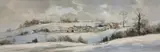 Snow Near Monmouth, oil on canvas, signed and dated 73 by Micheael David Barnfather, oil on canvas, sold Nov 2016