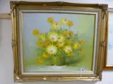 STILL LIFE FLOWERS IN BARREL, oil on canvas, signed lower right, approximate4 size by Robert Cox, oil on canvas, sold Nov 2016
