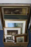 to include miniature landscape watercolour, inscribed W E Mosley verso, tavern scenes etc by Pictures And Prints, watercolour, sold Nov 2016