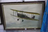 Tiger Moth and Pilot, signed and dated 80 lower left, oil on canvas, approximately by J W Mitchell, oil on canvas, sold Oct 2016