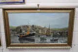 Brixham Harbour, oil on canvas, signed lower right, by W. H. Stockman, oil on canvas, sold Oct 2016