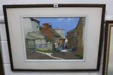 street scene with figures, watercolour, signed lower left, approximately 37cm x 49cm by Mary Simpson, watercolour, sold Oct 2016