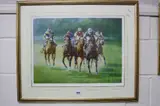 Racing print, two Furlongs Out, pencil signed Limited Edition number 469/500, by Peter Curling, print, sold Oct 2016