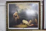 child with piglets, signed Limited Edition, 14/500 print, approximately 62.5cm x 75cm by Simon Howard, print, sold Oct 2016