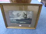 windmill with women before looking to ship at sea, oil, signed and dated 1923 lower by E. Balshaw, 1923, oil, sold Aug 2016